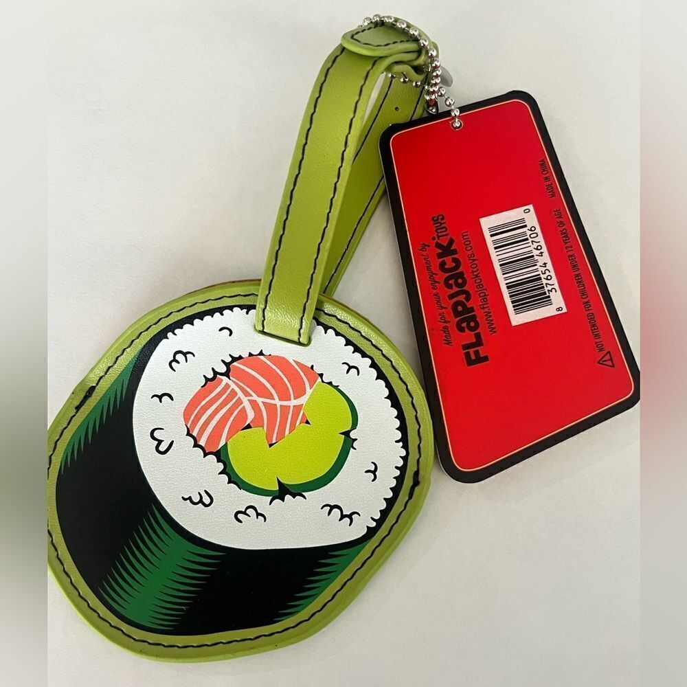 NWT Flapjack Retro Sushi Luggage Suitcase Backpack Travel Tag Holder